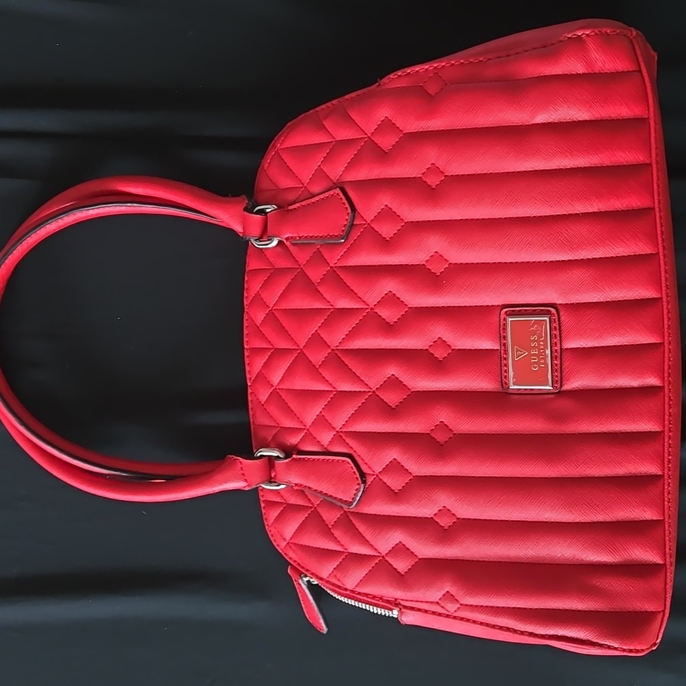 Red Scarlet Quilted Satchel Set.